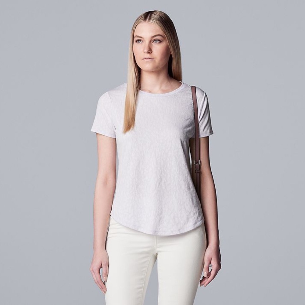 Simply Vera by Vera Wang Jacquard Short Sleeve Tee